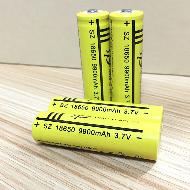 DING Ли Ши Цзя 4 шт 18650 Батарея 9900 mAh 3,7 V Перезаряжаемые Батарея литий-ионный Для фонарик Факел фар голова Батт