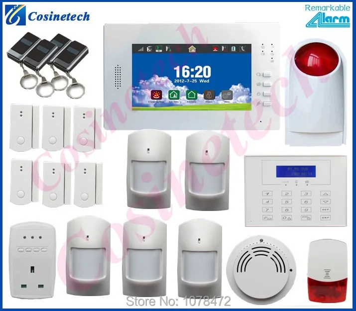Customized Smart home security FSK 868MHZ GSM PSTN alarm system with smoke sensor,smart socket,LCD keyboard,strobe siren Customized Smart home security FSK 868MHZ GSM PSTN alarm system with smoke sensor,smart socket,LCD keyboard,strobe siren