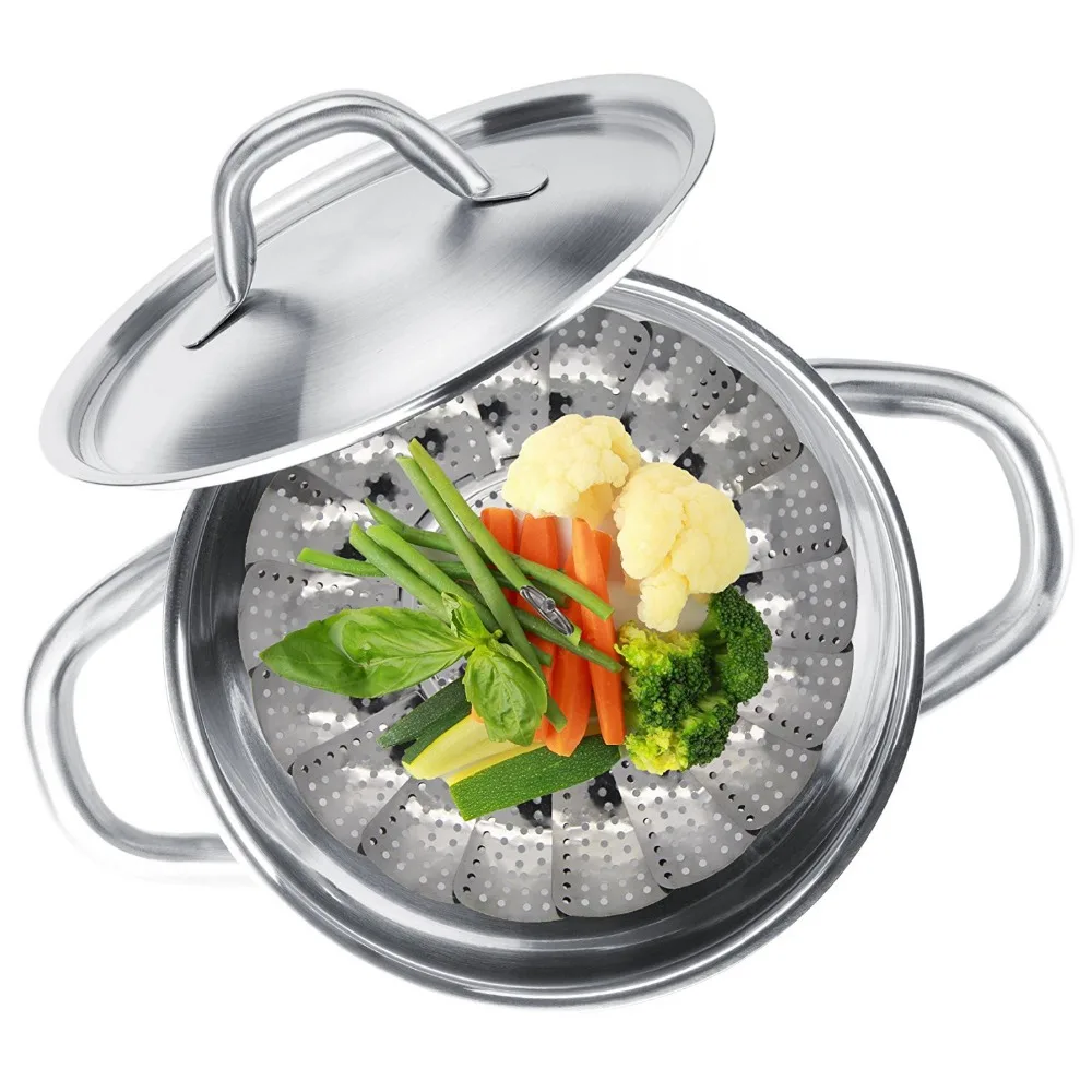 Foldable Stainless Steel Vegetable Steamer for Cooking Metal Steam Rack