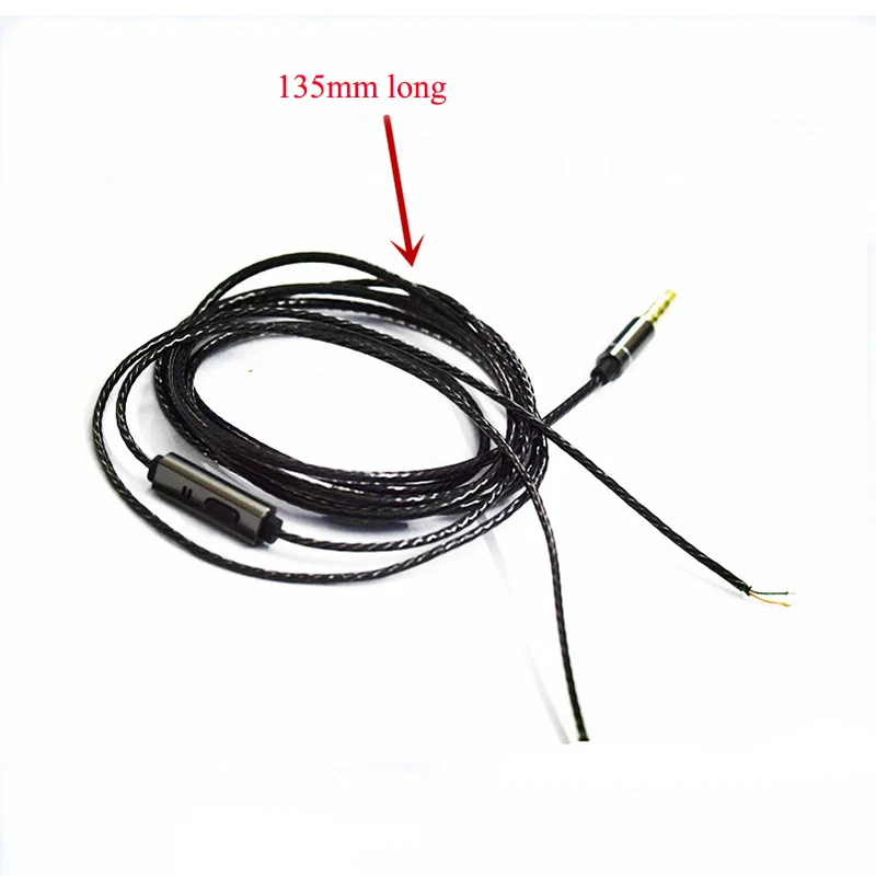 

3.5mm 135mm high purity oxygen-free copper wire earphone cable with microphone DIY replacement OFC headphone audio cable 10pcs