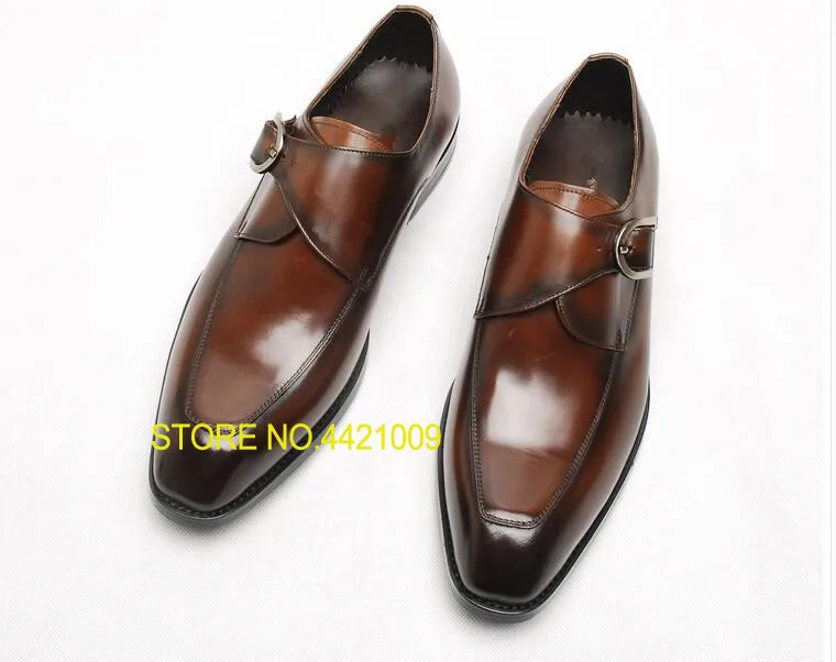 

Mens Buckles Genuine Leather Fashion Oxfords Shoes 2018 High Quality Autumn Runway Design Italian Derby Oxfords Shoes Sapatos