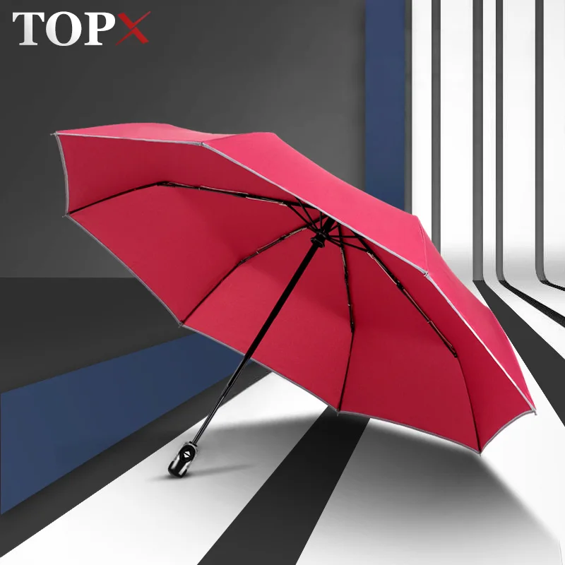 

Fully Automatic 3Fold Big Windproof Umbrella Rain Women Reinforcement Stand Waterproof Student Umbrellas Business Umbrellas Men