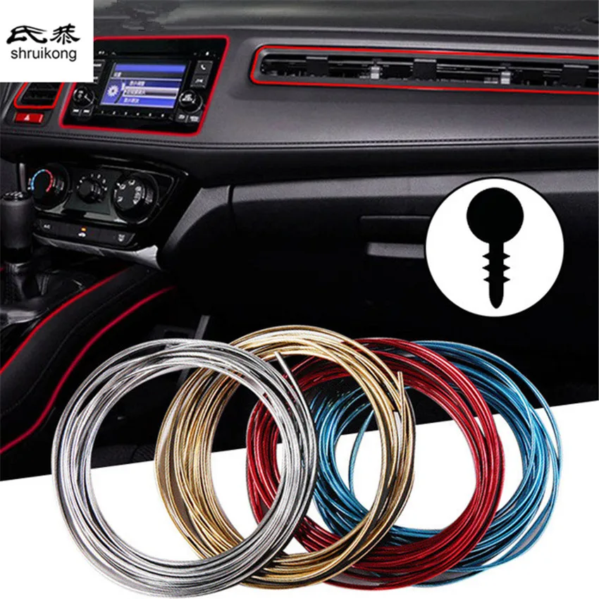 Striscia Decorativa Per Interni Auto Fai-da-te 5 Metri - Blu, In PVC Flessibile Per Cruscotto, Porte E Finestre