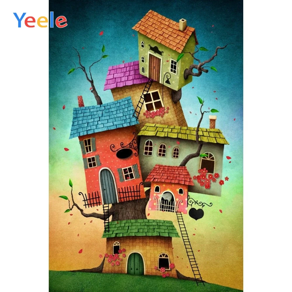 

Yeele Vinyl Cartoon Tree House Children Birthday Party Photography Background Baby Photographic Backdrop Christmas Photocall