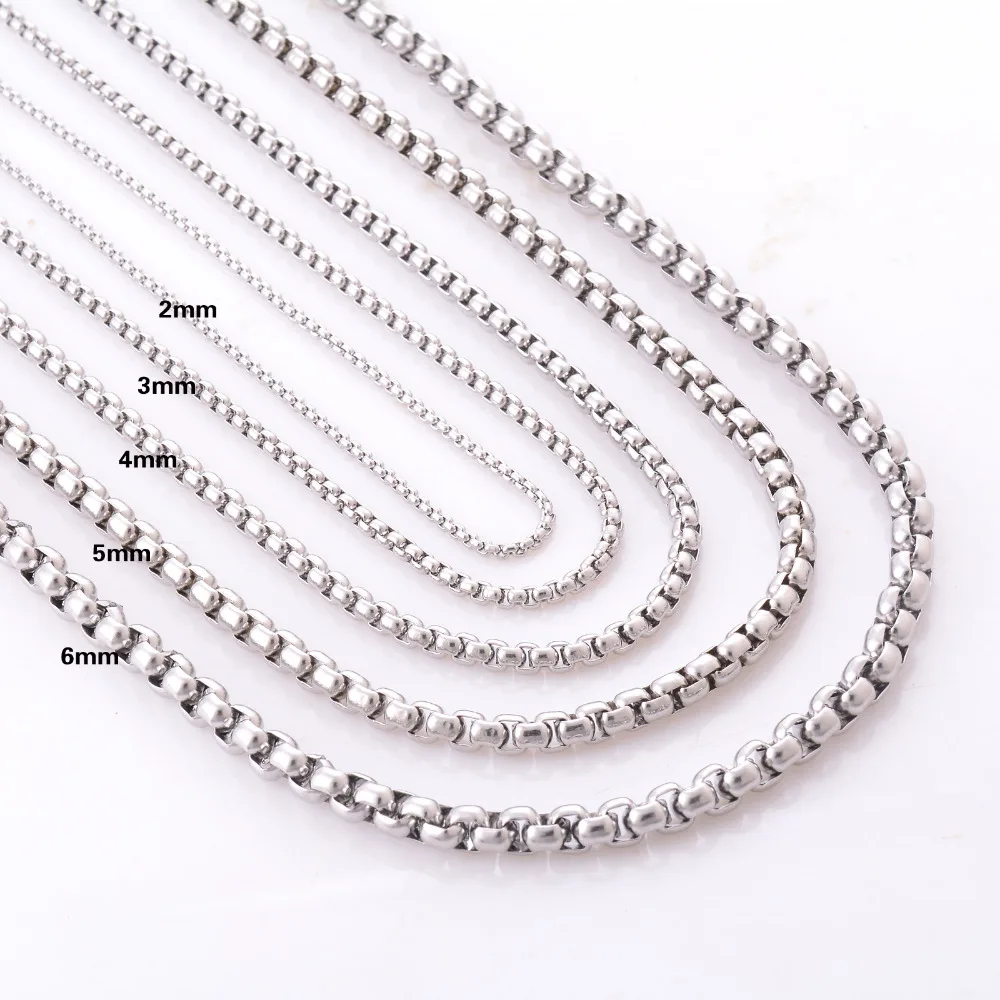 

2/3/4/5/6mm Stainless Steel Chain For Men and Women Silver Tone Stainless Steel Necklace Jewelry Wholesale