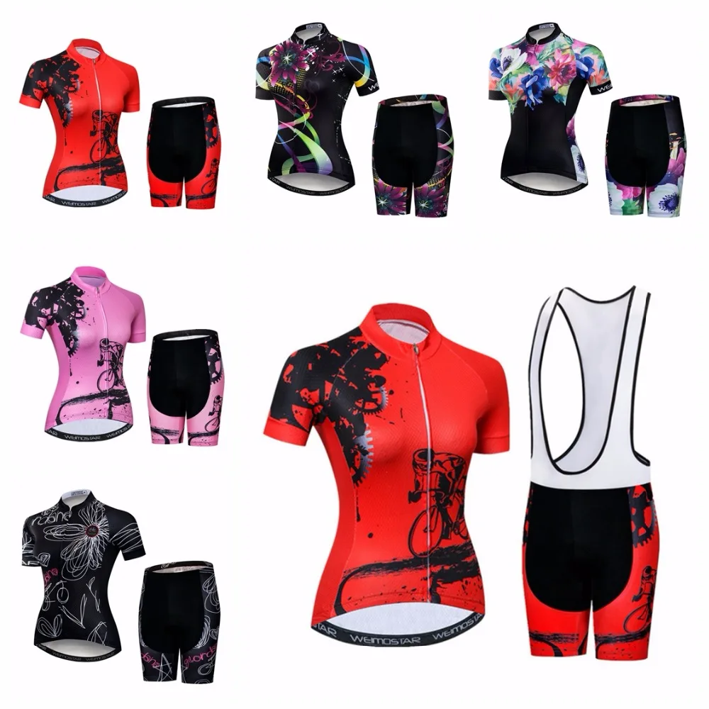 Трикотажный комплект для велоспорта для женщин Велоспорт Джерси нагрудник шорты девушки горный велосипед MTB костюмы Майо Ropa Ciclismo Топы Низ Дамы