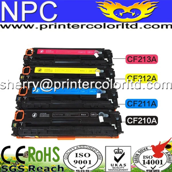 

high quality ! compatible CF210A CF211A CF212A CF213A color Toner Cartridge for HP LaserJet 200 colorMFPM276n/M276nw/M251n