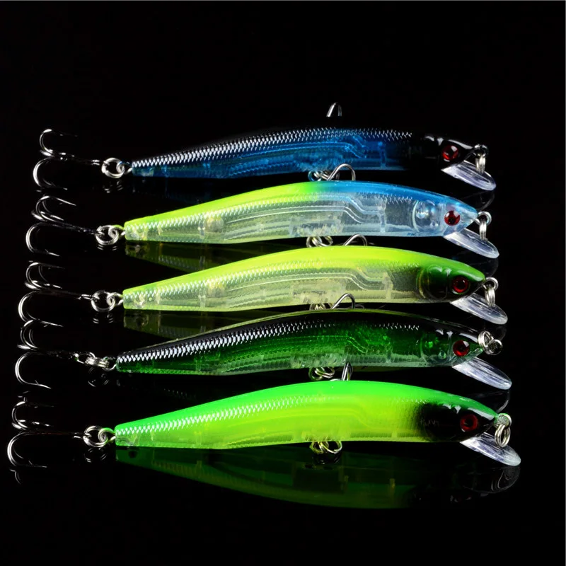 

New 2017 Quality 5PCS LOTS Minnow Hard Baits Fishing Lures 9.5cm/8.6g Crankbaits Hooks Tackle Wobblers pesca