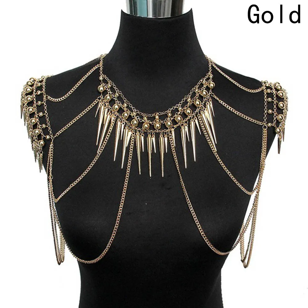 

Punk Type Women Sexy Body Jewelry Multi Layers Nail Pendant Tassel Chain Necklaces Vintage Statement Accessories Collier