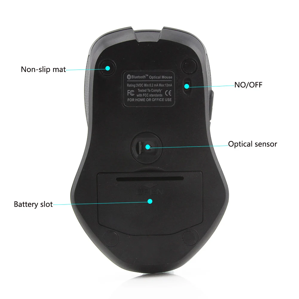 Wireless mouse 1600DPI 6 Buttons Adjustable Receiver Optical Computer Mouse BT 5.2 Ergonomic Mice For mi pad 4 gaming mouse for large hands