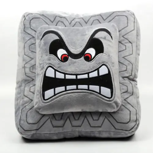 

Super Mario Bros Figure Cushion Pillow - 6in Thwomp Dossun Plush Doll Size S