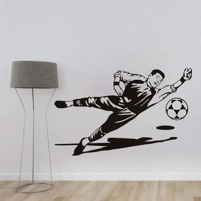 Football Kiper Sketsa Dinding Stiker Vinyl Removable Gambar Siluet