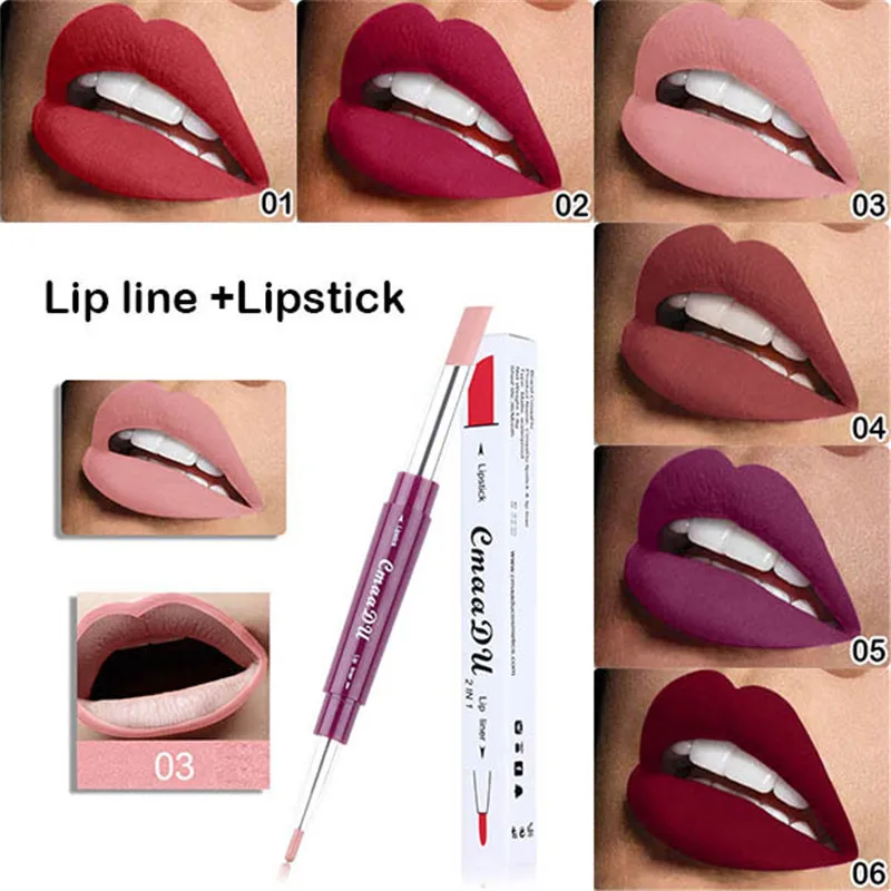 

2018 New Multifunction Lipstick Makeup Matte Lipliner Pencil Waterproof Make up Lips Batom 6 Colors Lipstick Set Smooth Cosmetic