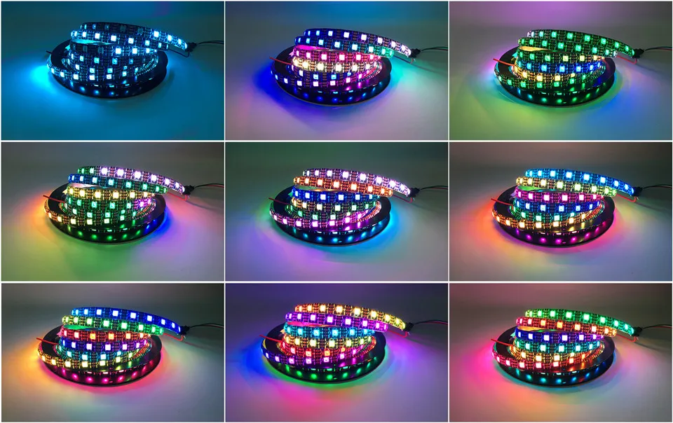 DC5V WS2812B полноцветная RGB светодиодная лента 30/60/144 светодиодов/m WS28121 Пиксельная