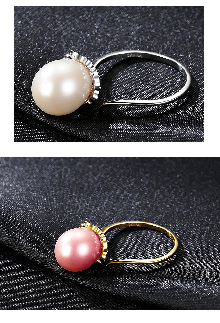 Freshwater Pearl Ring Vintage 925 Sterling silver rings Natural Pearl Fine Jewelry Adjustable 925 ring hyperbole Freshwater