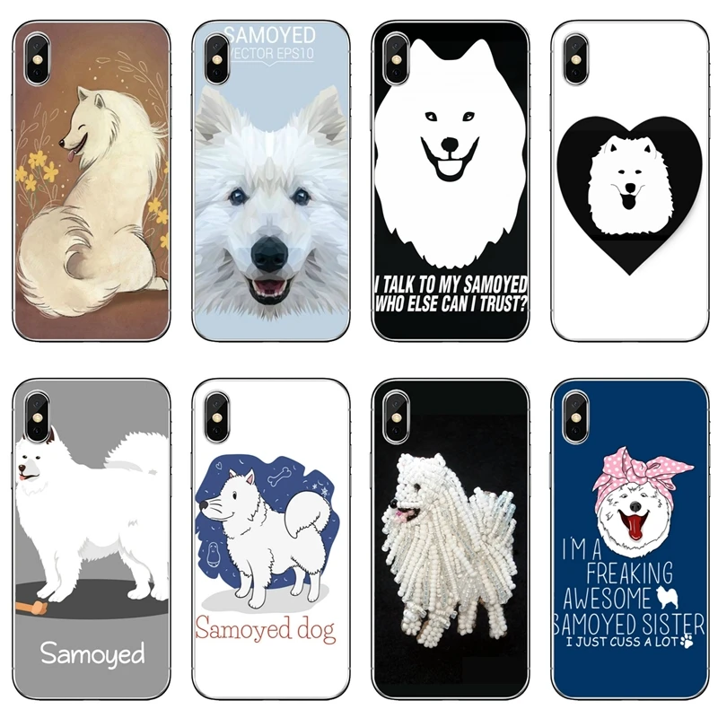

lovely Samoyed dog puppy For Samsung Galaxy S3 S4 S5 S6 S7 edge S8 S9 Plus mini Note 3 4 5 8 protective Soft phone cover case