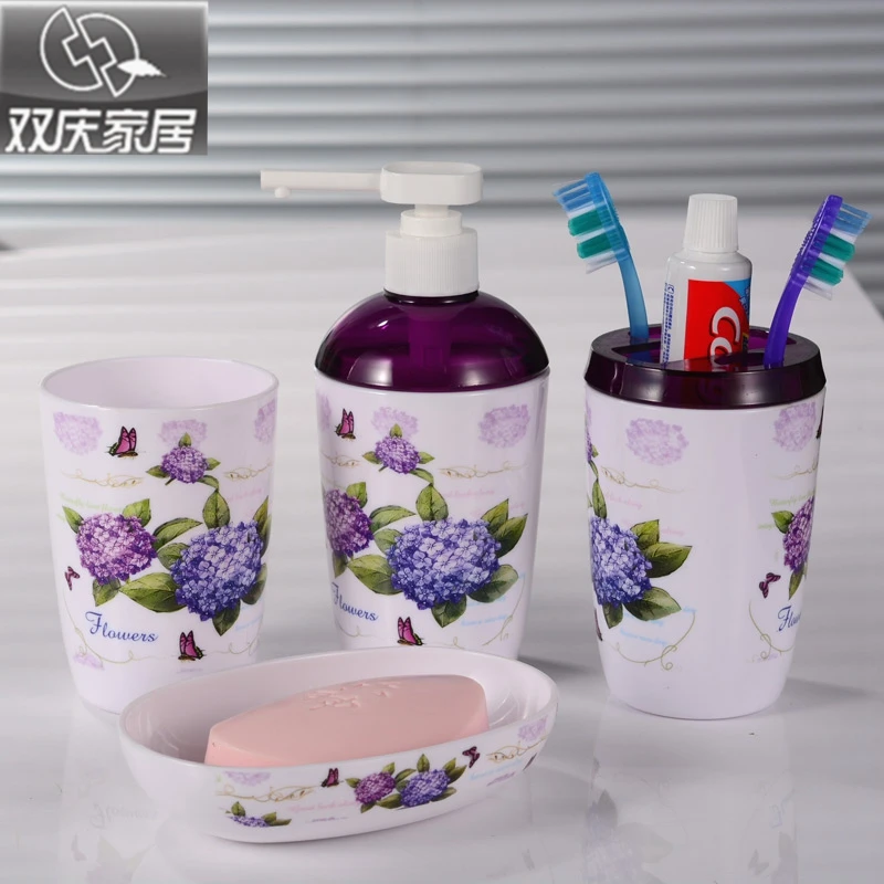 2017 plastic bathroom set high quality bathroom products four piece set