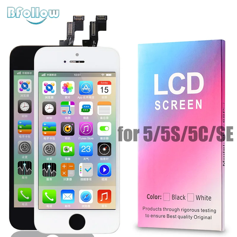 ЖК дисплей BFOLLOW для iPhone 5 / SE 5C сменный дигитайзер в сборе закаленное стекло