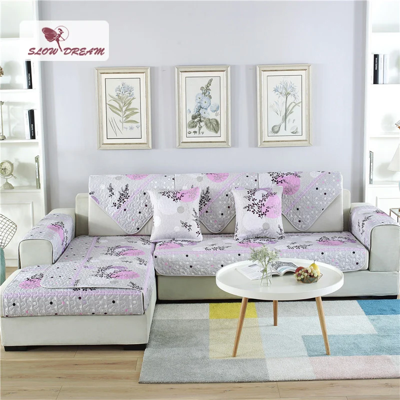 

Slowdream Purple Jacquard Luxury Sofa Cover Nordic Decorative Living Room Couch Cover For Two Three Seats Corner Capes On Sofa