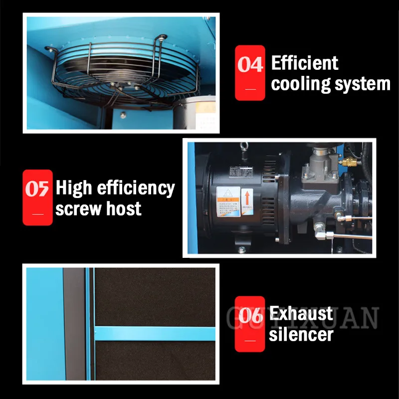 7.5kw бесшумный воздушный компрессор воздушный насос Холодильный осушитель воздуха винтовой воздушный компрессор винтовой станок