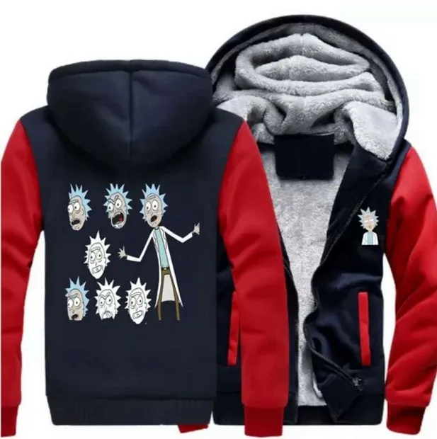 2018 Dropshipping Men Women Rick and Morty Casual Hoodies for Men Women Thicker Fleece Coat Jacket Unisex Sweatshirts size 6XL