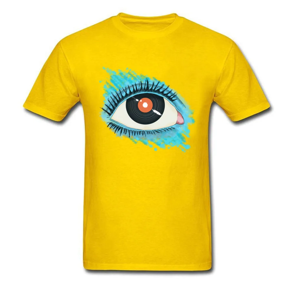 Musical vision eye illustration with vinyl record for pupil_yellow
