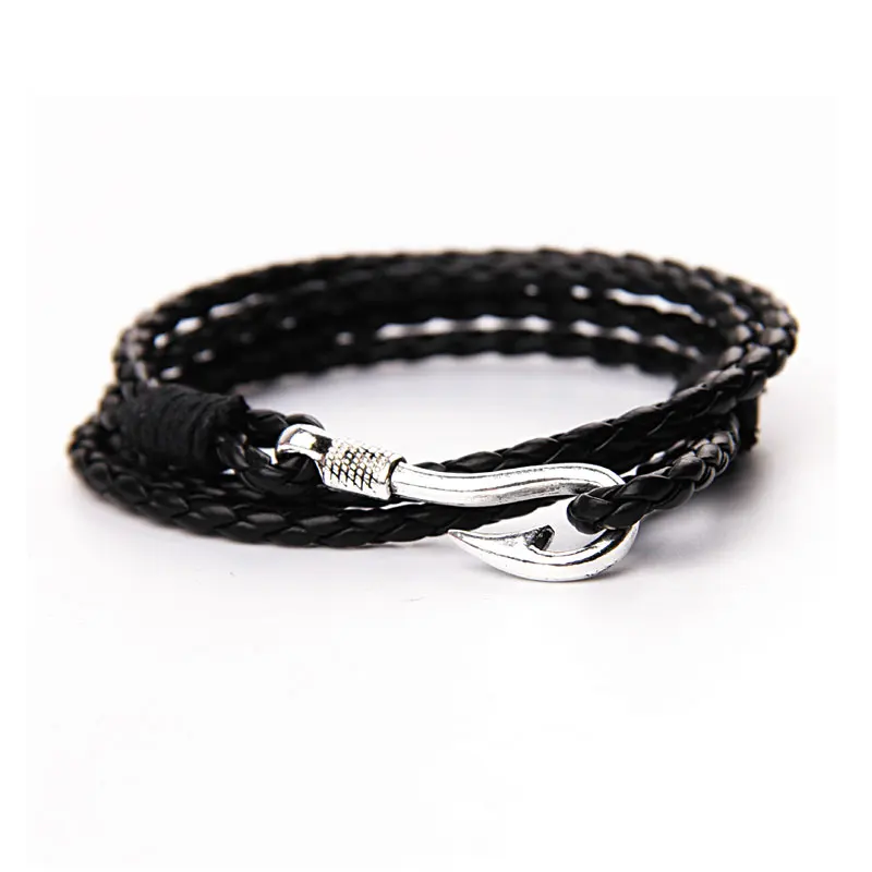 NIUYITID 40cm PU Leather Bracelet For Men Women Fashion Wristband Charm Braclet For Male Accessories Jewelry (12)