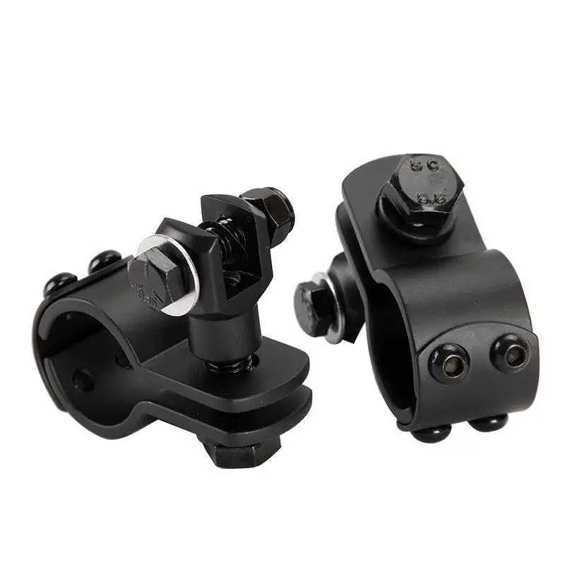 2x Matt Black Aluminum Motorcycle Brake Pedal Foot Peg Clamps 32mm