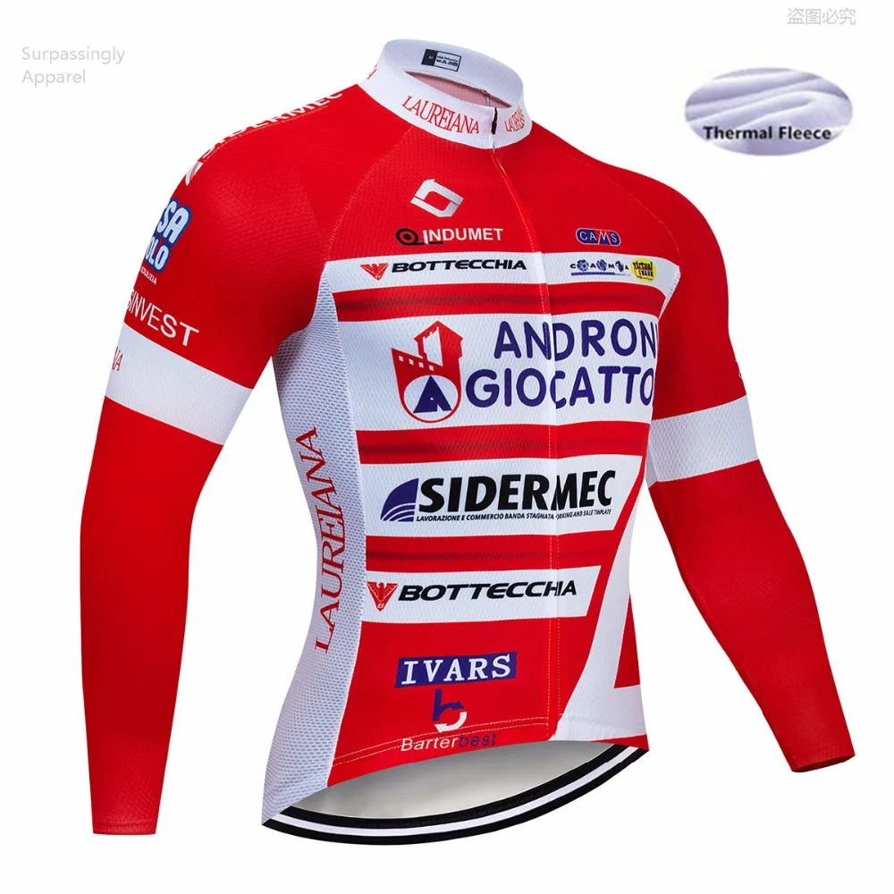 

2019 Pro UCI Tour Team ANDR Men Cycling Jersey Winter Long Sleeve Quick-Dry Ropa Ciclismo Bike Clothing Red Racing Sportswear