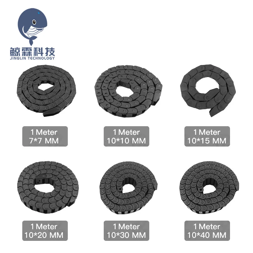 

1Meter Plastic Transmission Drag Chain cnc kit mechanic Chain Wire Carrier end connectors for cnc parts & Router Machine Tool