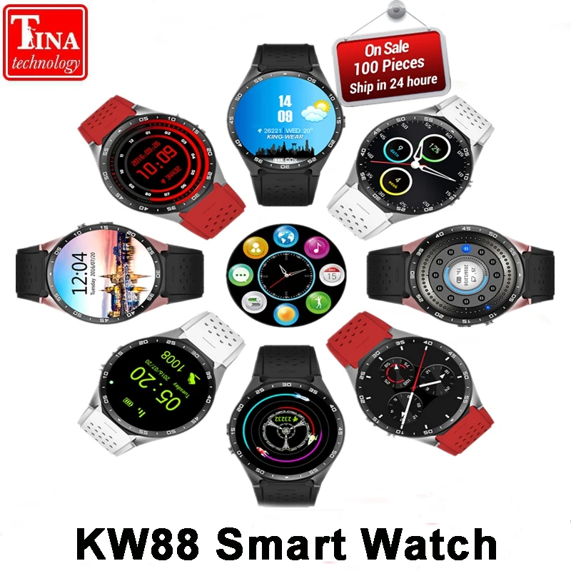 Оригинальный KW88 электроники 3g WCDMA WI-FI 1 39 &quotSmartwatch сотовый телефон все-в-одном