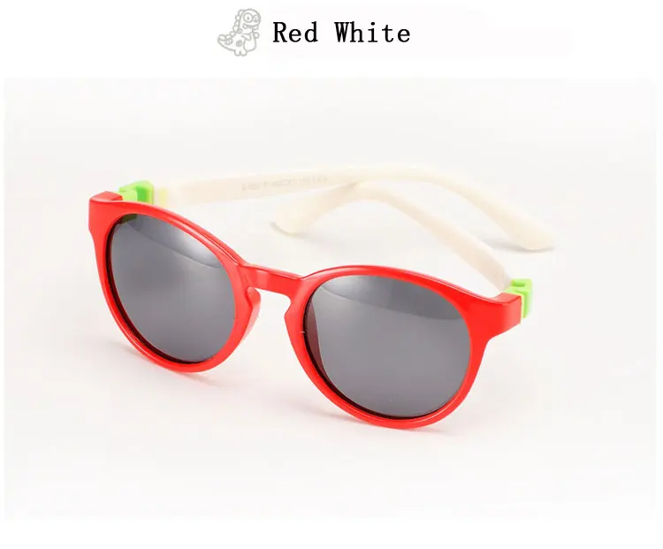 Двух часах круглые очки Детские поляризованные TR90 гибкая рама солнцезащитных очков ребенок анти солнцезащитные очки с УФ фильтром для Óculos 850 - Цвет линз: Red White