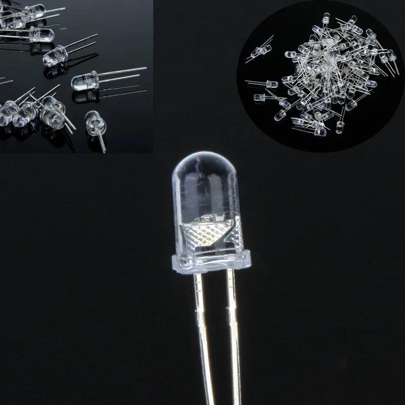 Buy 100 pcs /lot 5mm Water Clear LED Diode Multicolor