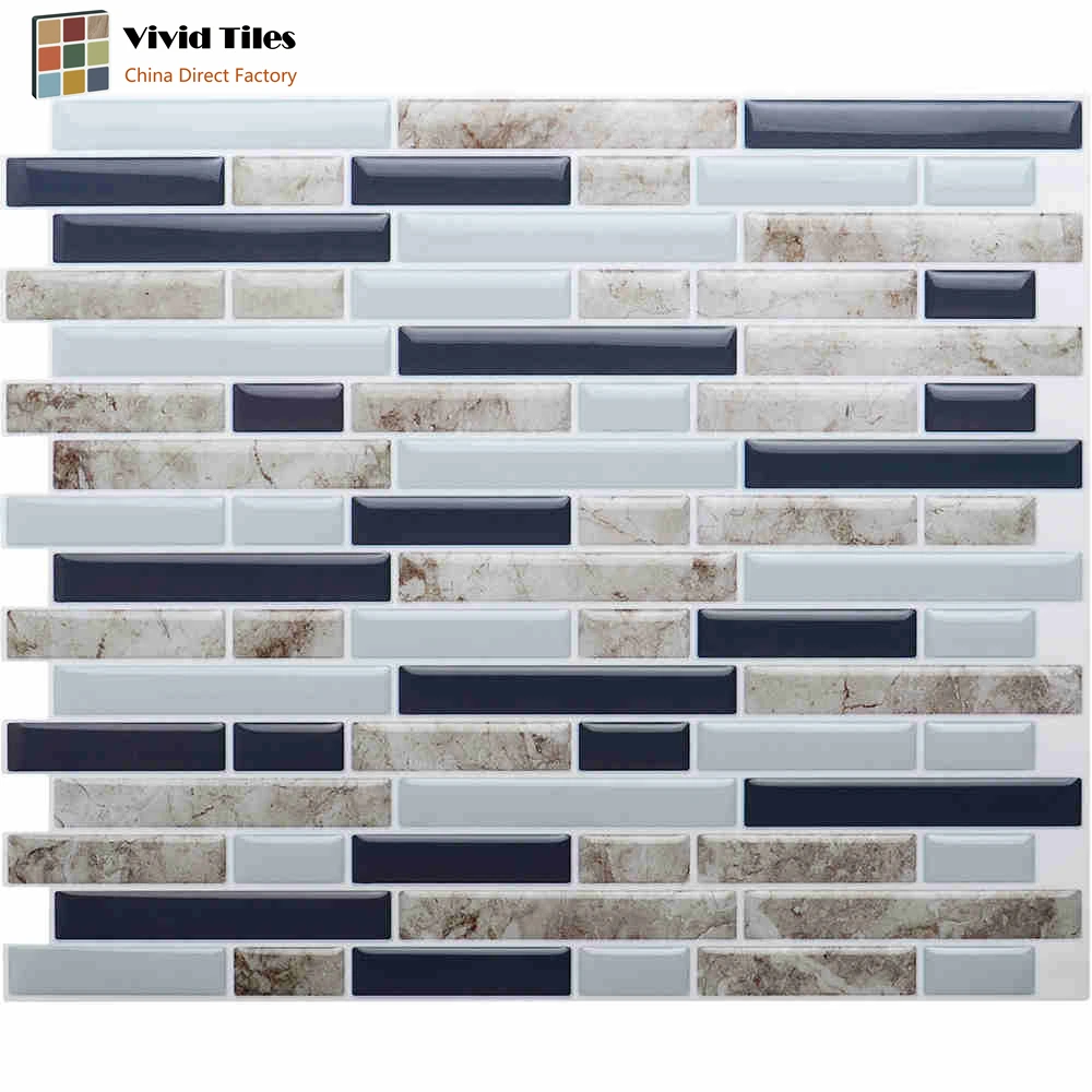 

Vividtiles Self Adhesive Wallpaper 3D Marble Peel and Stick Waterproof Wall Tiles for Kitchen & Bathroom Backsplash - 1 Sheet