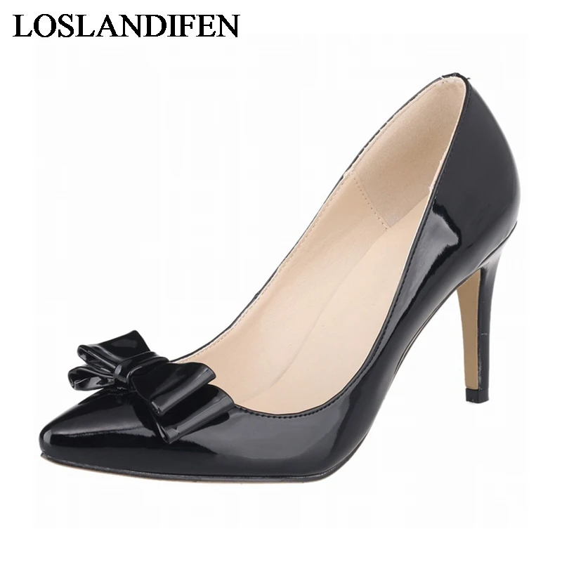 

2018 Hot Bow Flower Designer Women Pumps Pointed Toe Thin High Heel Shallow Lady Party Dress Shoes Big Size NLK-B0048