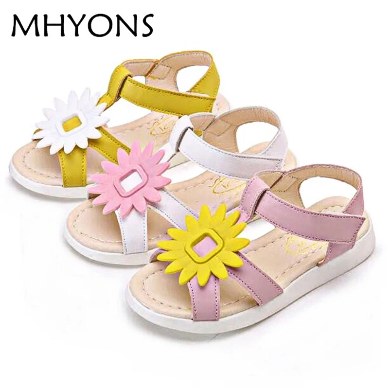 NEW 1pair Flower Children Sandals Genuine Leather Shoes, super quality Girl Sandals+age 3 12