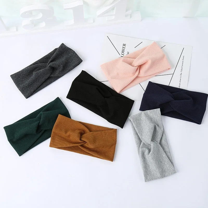 

Sale Women Wide Hair Band Double Cloth Turban Twist Knit Headband Hairwear Girls Hair Accessories