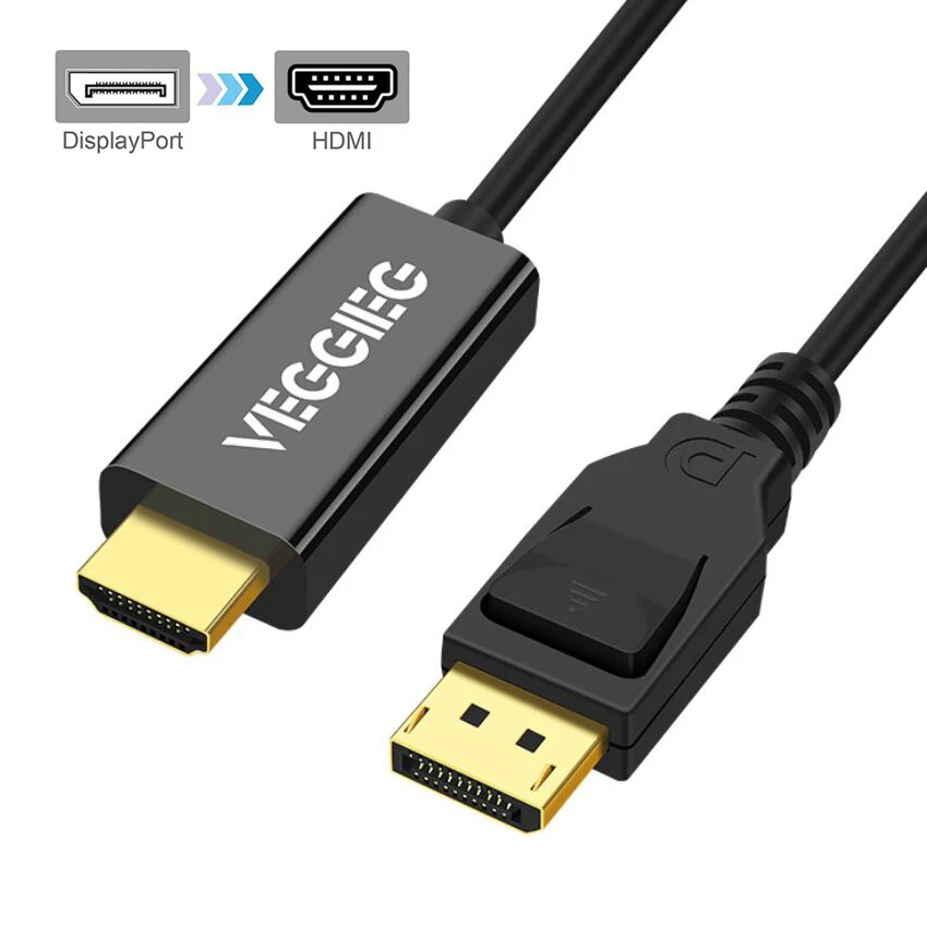 

DP to HDMI Cable, Benfei DP Display Port to HDMI HDTV 1080P Adapter Male to Male Converter Gold-plated Cord