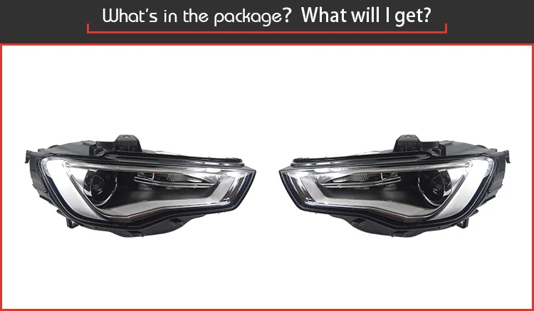 АКД стайлинга автомобилей для A3 фары 2013- обновления S3 все светодиодный фары DRL HID фара ангельский глаз биксеноновые фары аксессуары