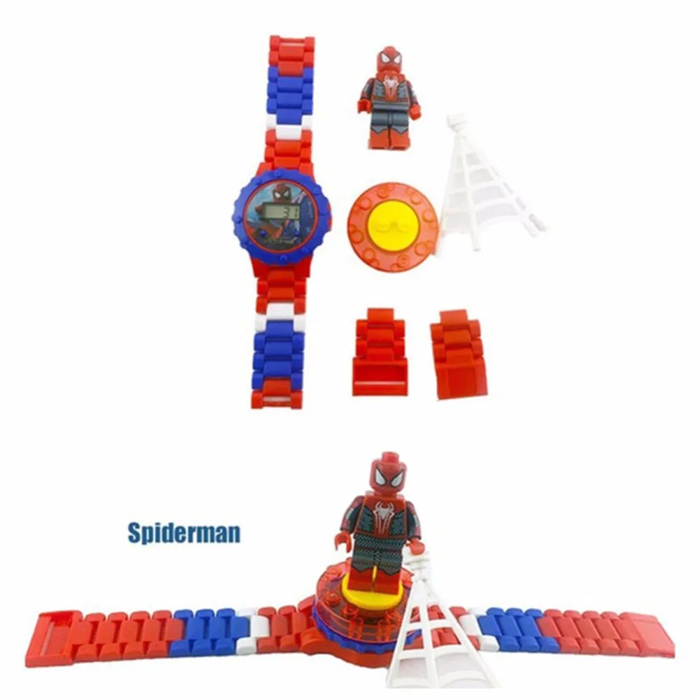 Супер герой часы строительные блоки ninjagooed Marvel Мстители совместимы с Legoed фигурки