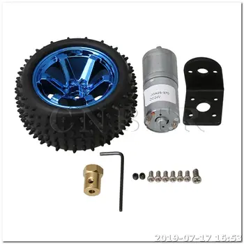 

CNBTR DC Geared Motor Set for Smart Car with Tire DC12V 16rpm 7.3KG.CM Torque
