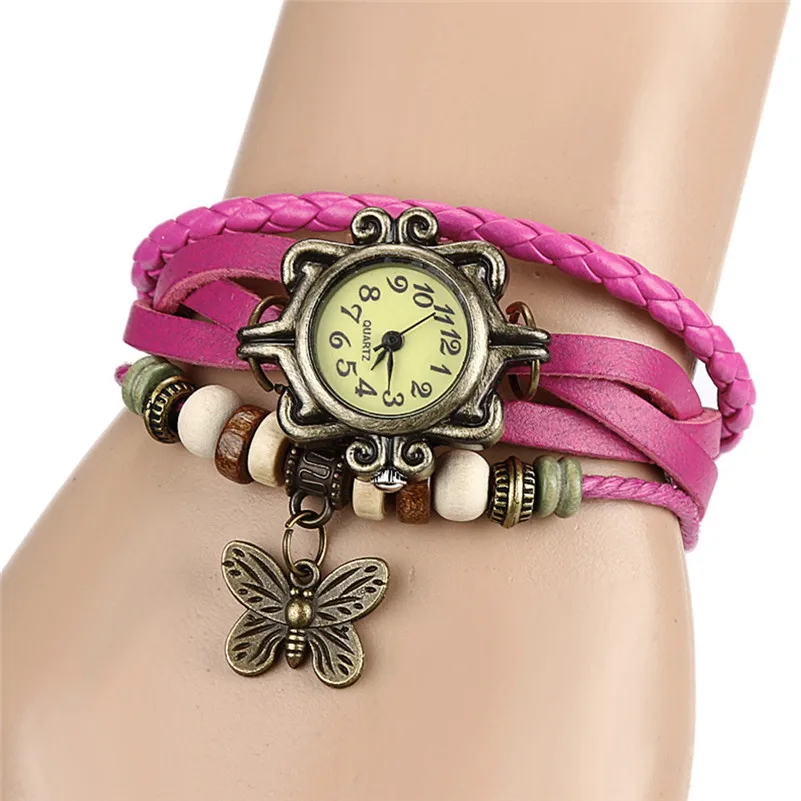 Newest Women's watches brand fashion ladies watch Weave leather band Quartz Around Lady Wrist Watches clock Bracelet Reloj M18 (3)