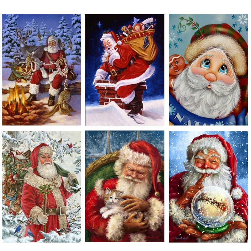 

New 5d DIY diamond painting old man Christmas gift model after drilling resin square mosaic cross stitch craft