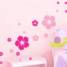 1Pc Removable Beautiful Flowers Wall Stickers For Kids Rooms Living Room Bedroom Home Decoration Accessories DIY Wall Art