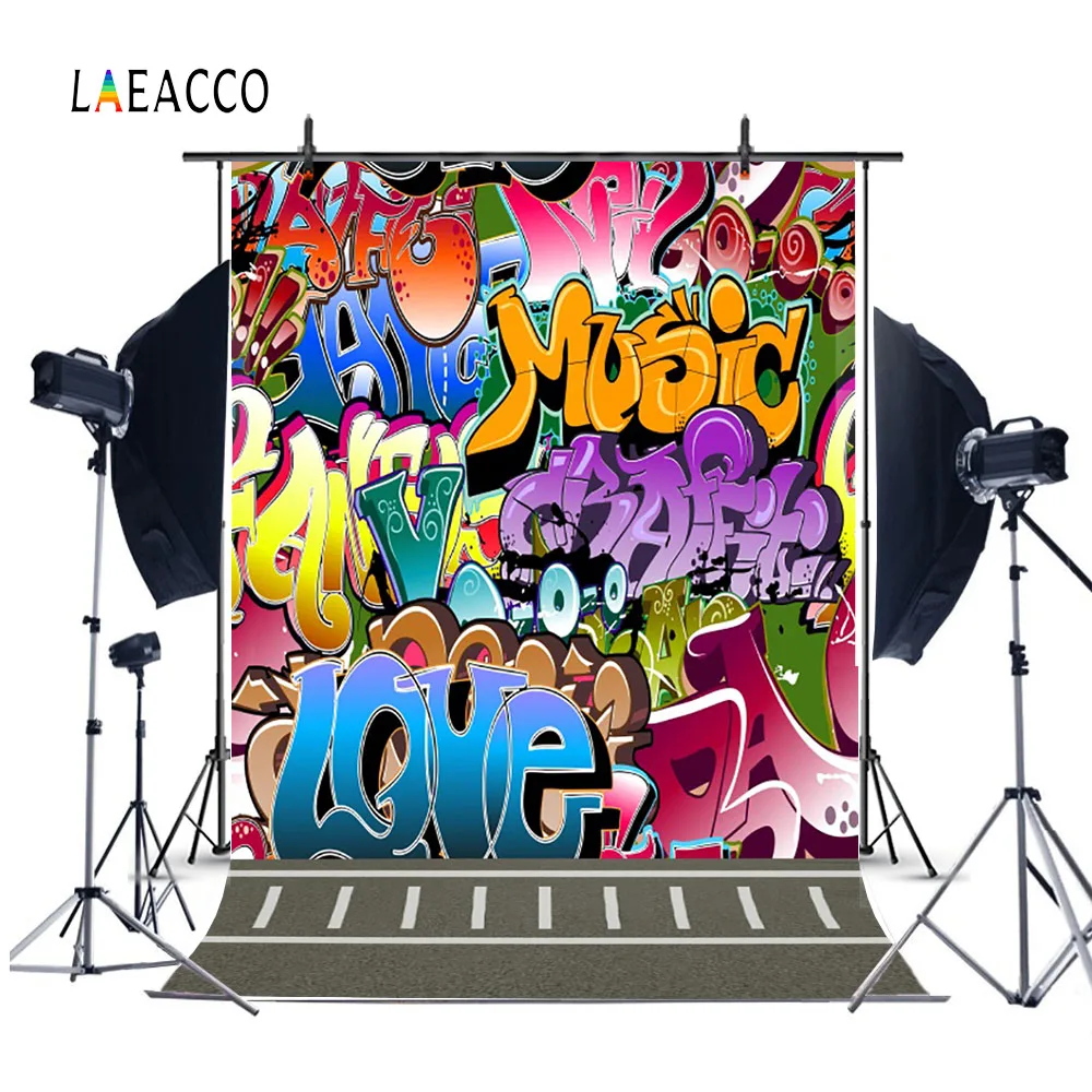 

Laeacco Grunge Colorful Graffiti Wall Floor Baby Photography Backgrounds Custom Photographic Backdrops For Photo Studio