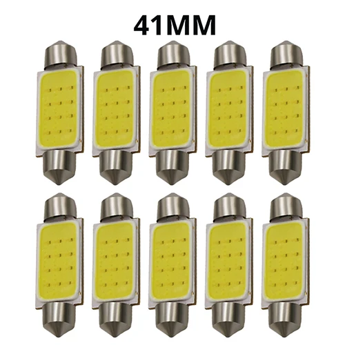 10 шт. 31 мм 36 мм/39 мм/41/42 мм C5W светодиодный COB 12 Чипы SMD лампы автомобиля гирлянда светильник авто интерьер купола светильник лампы 12V белого цвета - Испускаемый цвет: 41MM