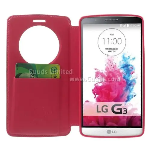 Roar Korea Noble Quick Circle Leather Flip Cover for LG G3 D850 D855 LS990 - Rose