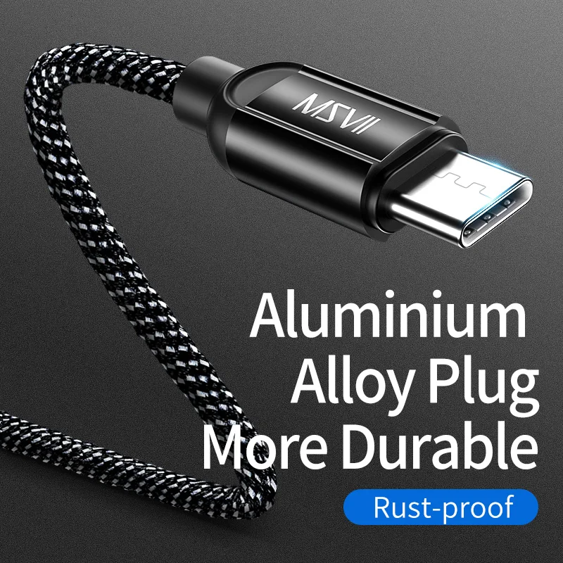 MSVII USB للهاتف المحمول كابل نوع-c USB C سريع كابل شحن سامسونج نوع C USB شاحن هواتف xiaomi كابل 5 V 2.4A بسرعة فائقة