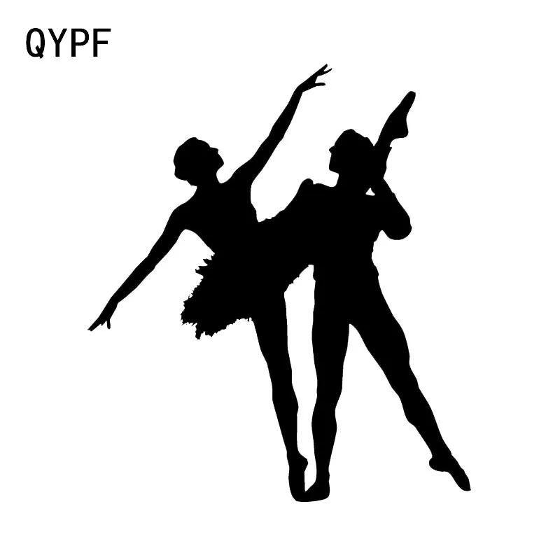 

QYPF 9.7*11 Interesting Ballet Dancing Girl Fitness Decor Vinyl Car Sticker Accessories Silhouette Graphic C16-2188