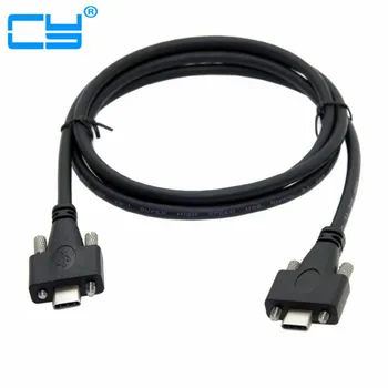 

USB 3.1 Type c Type-c USB-c male to male Dual Screw Locking connector 10Gbps Data Cable Panel Mount Type 4FT/1.2m